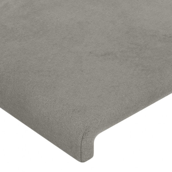Cabecero con LED de terciopelo gris claro 160x5x78/88 cm M 5