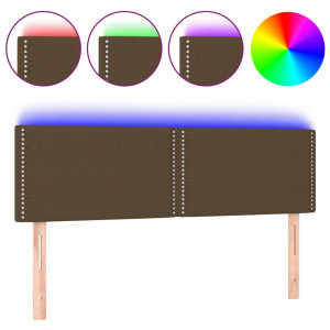 Cabecero con LED de tela marrón oscuro 144x5x78/88 cm H