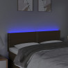 Cabecero con LED de tela marrón oscuro 144x5x78/88 cm 3