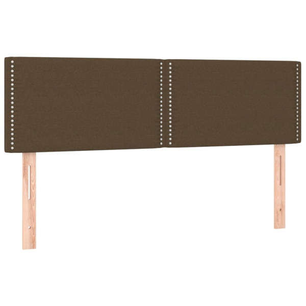 Cabecero con LED de tela marrón oscuro 144x5x78/88 cm M 4