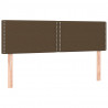 Cabeceira de cama c/ luzes LED tecido 144x5x78/88 cm castanho 4