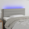 Cabecero con LED de tela gris claro 100x5x78/88 cm 1