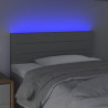 Cabeceira de cama c/luzes LED tecido 100x5x78/88 cm cinza-claro 3