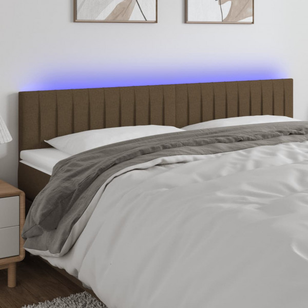 Cabecero con LED de tela marrón oscuro 180x5x78/88 cm D