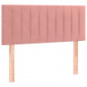 Cabeceira de cama c/ luzes LED veludo 90x5x78/88 cm rosa 4