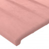 Cabeceira de cama c/ luzes LED veludo 90x5x78/88 cm rosa 5