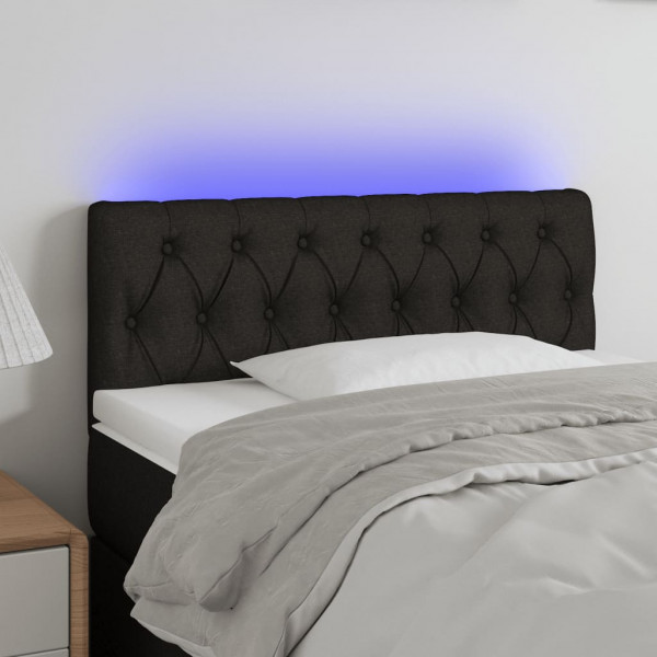 Cabecero con LED de tela negro 100x7x78/88 cm D