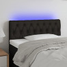 Cabeceira de cama c/ luzes LED tecido 100x7x78/88 cm preto 1