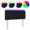 Cabeceira de cama c/ luzes LED tecido 100x7x78/88 cm preto 2