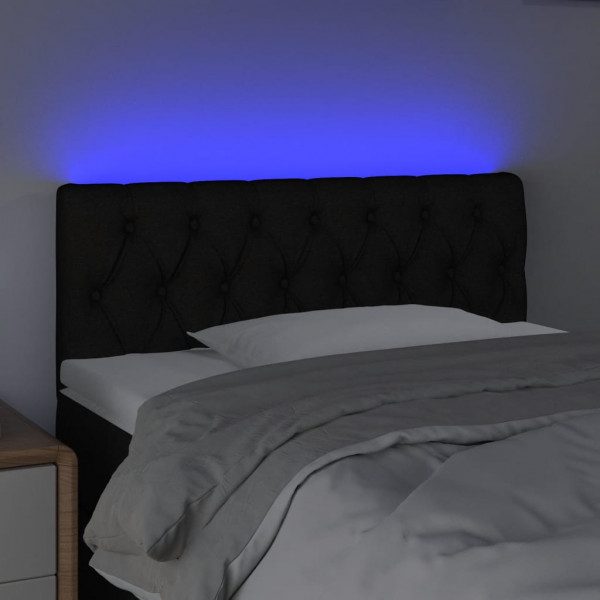 Cabecero con LED de tela negro 100x7x78/88 cm M 3
