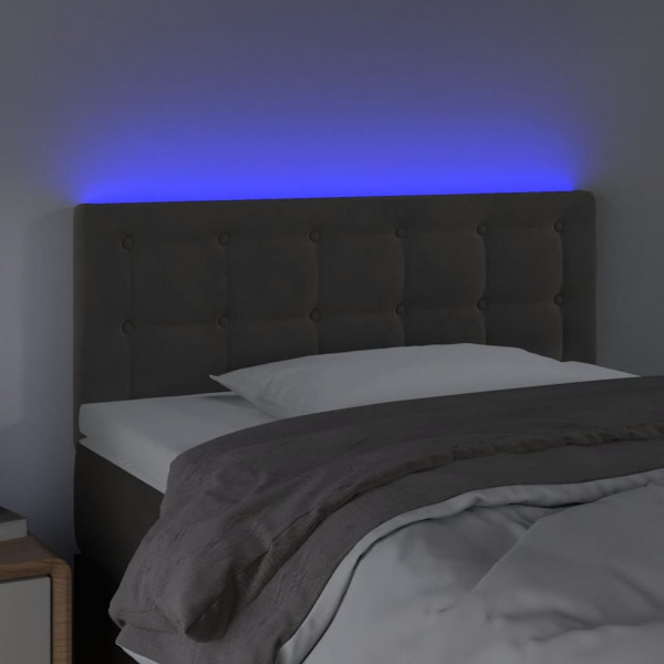 Cabecero con LED de terciopelo gris oscuro 80x5x78/88 cm M 3