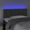 Cabecero con LED de terciopelo gris oscuro 80x5x78/88 cm 3