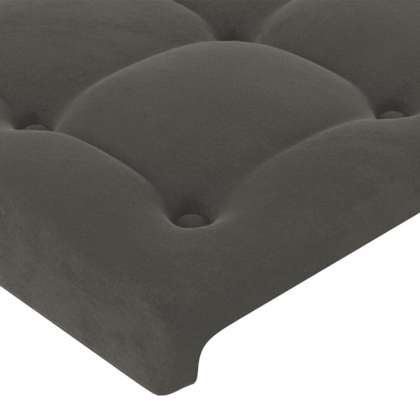 Cabeceira de cama c/ luzes LED veludo 80x5x78/88cm cinza-escuro M 5