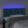 Cabecero con LED de terciopelo azul oscuro 80x5x78/88 cm 3