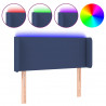 Cabecero con LED de tela azul 93x16x78/88 cm 2