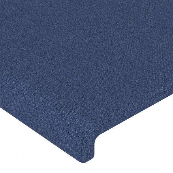 Cabeceira de cama c/ luzes LED tecido 93x16x78/88 cm azul M 5