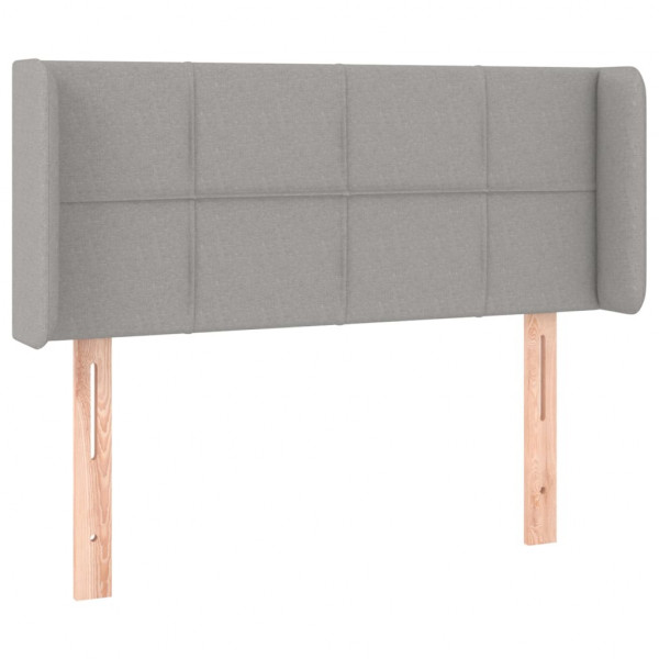 Cabeceira de cama c/ luzes LED tecido 93x16x78/88cm cinza-claro M 3