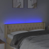Cabecero con LED de tela crema 147x16x78/88 cm 4