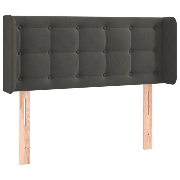 Cabeceira cama c/ luzes LED veludo 83x16x78/88cm cinza-escuro M 3