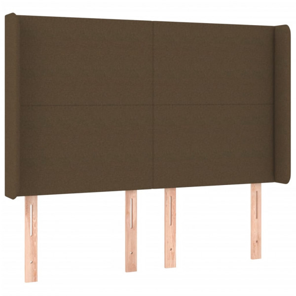 Cabecero con LED de tela marrón oscuro 147x16x118/128 cm M 3