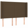 Cabeceira de cama c/ luzes LED tecido 147x16x118/128cm castanho 3