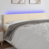 Cabecero con LED de tela color crema 160x5x78/88 cm 1