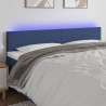 Cabecero con LED de tela azul 160x5x78/88 cm 1
