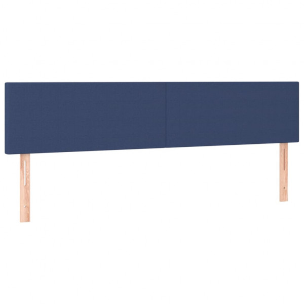 Cabeceira de cama c/ luzes LED tecido 160x5x78/88 cm azul M 4
