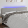 Cabecero con LED de tela gris claro 200x5x78/88 cm 1