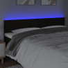 Cabeceira de cama c/ luzes LED tecido 200x5x78/88 cm preto 3