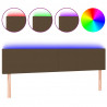 Cabeceira de cama c/ luzes LED tecido 200x5x78/88 cm castanho 2