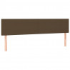 Cabeceira de cama c/ luzes LED tecido 200x5x78/88 cm castanho 4