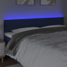 Cabeceira de cama c/ luzes LED tecido 200x5x78/88 cm azul 3