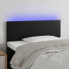 Cabecero con LED cuero sintético negro 90x5x78/88 cm 1