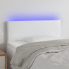 Cabecero con LED cuero sintético blanco 90x5x78/88 cm 1