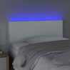 Cabecero con LED cuero sintético blanco 90x5x78/88 cm 3