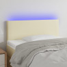 Cabecero con LED cuero sintético color crema 90x5x78/88 cm 1