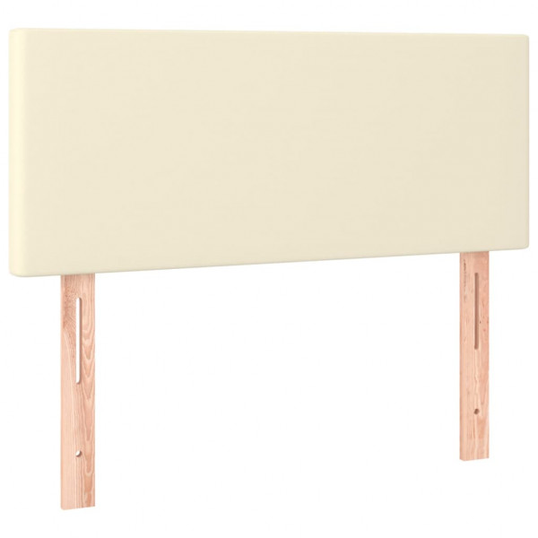 Cabecero con LED cuero sintético color crema 90x5x78/88 cm M 4