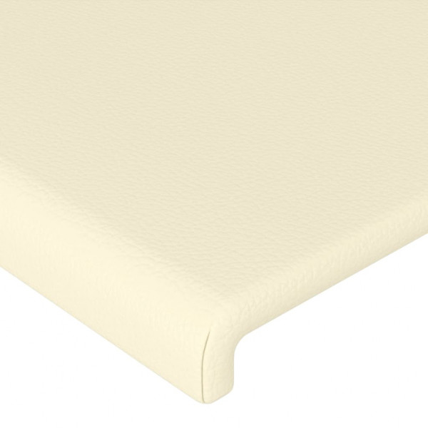 Cabecero con LED cuero sintético color crema 90x5x78/88 cm M 5