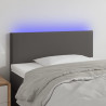 Cabeceira de cama c/ LED 90x5x78/88cm couro artificial cinzento 1