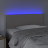Cabeceira de cama c/ LED 90x5x78/88cm couro artificial cinzento 3