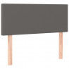 Cabecero con LED cuero sintético gris 90x5x78/88 cm 4