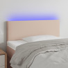 Cabeceira cama c/ LED couro artificial 90x5x78/88 cm cappuccino 1