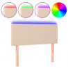 Cabeceira cama c/ LED couro artificial 90x5x78/88 cm cappuccino 2