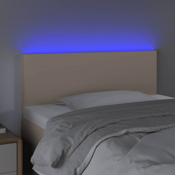 Cabecero con LED cuero sintético color capuchino 90x5x78/88 cm M 3