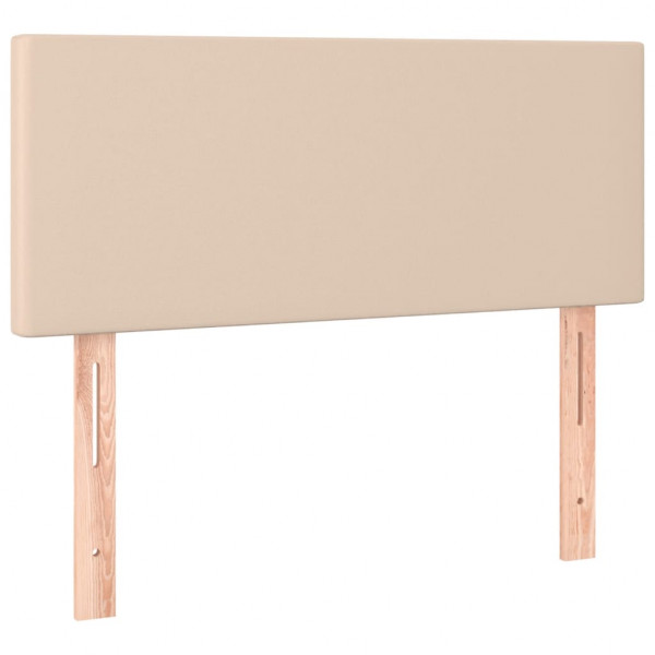 Cabeceira cama c/ LED couro artificial 90x5x78/88 cm cappuccino M 4