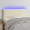 Cabecero con LED cuero sintético color crema 100x5x78/88 cm 1