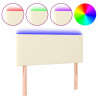 Cabecero con LED cuero sintético color crema 100x5x78/88 cm 2