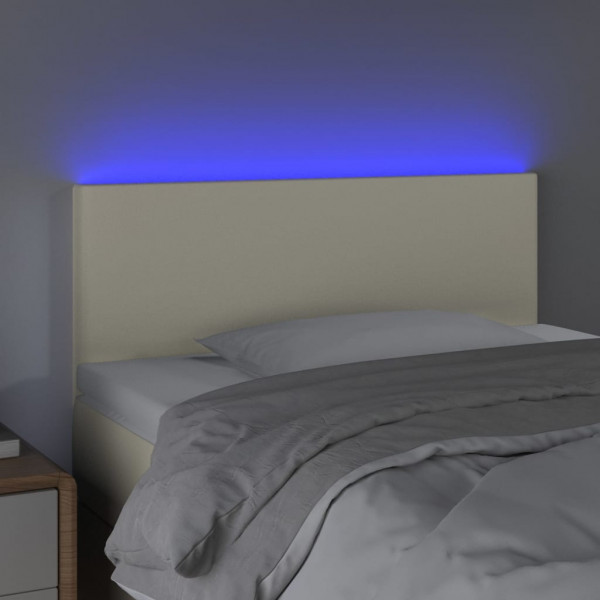Cabeceira com LED couro sintético creme 100x5x78/88 cm M 3