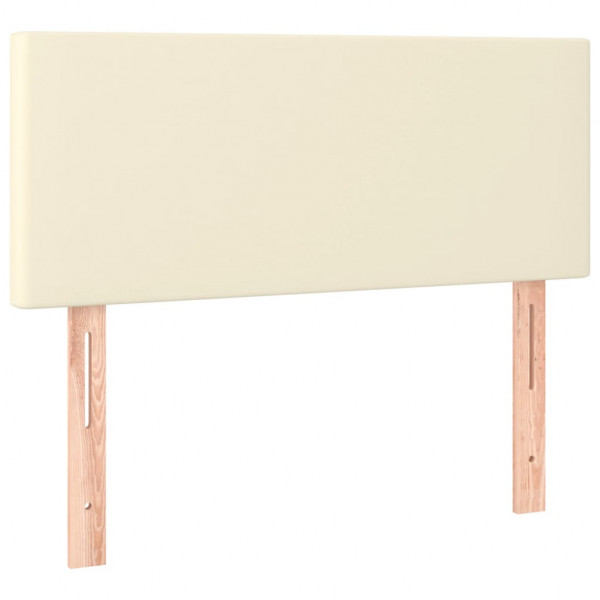 Cabecero con LED cuero sintético color crema 100x5x78/88 cm M 4